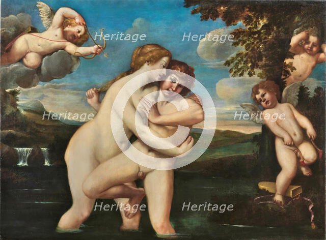 Salmacis and Hermaphroditus. Creator: Albani, Francesco (1578-1660).