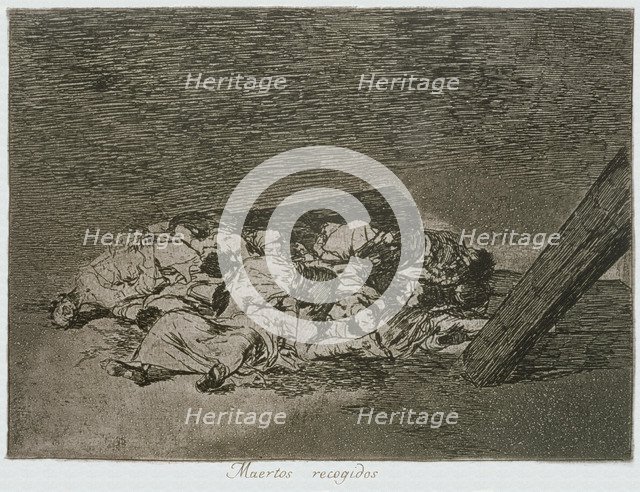 The Disasters of War, a series of etchings by Francisco de Goya (1746-1828), plate 63: 'Muertos r…