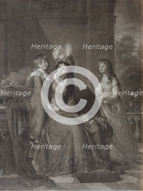 Portrait of Ekaterina Sergeevna Samoylova, née Trubetskaya (1763-1830) with Children, 1797. Artist: Walker, James (1748-ca. 1808)