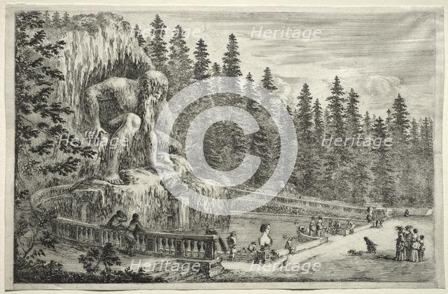 Views of the Villa of Pratolino: Colossal Statue of the Apennines. Creator: Stefano Della Bella (Italian, 1610-1664).