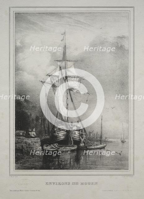 Six Marines: Environs of Rouen, France, 1832. Creator: Paul Hüet (French, 1803-1869).