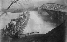 Wrecked bridge over Morawa [i.e., Morava], between c1915 and c1920. Creator: Bain News Service.