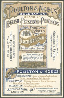 Poulton & Noel's Belgravia Brand, 1897. Artist: Unknown
