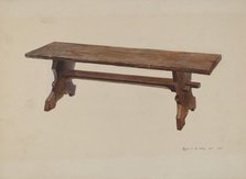 Moravian Church Bench, 1935/1942. Creator: Amos C. Brinton.