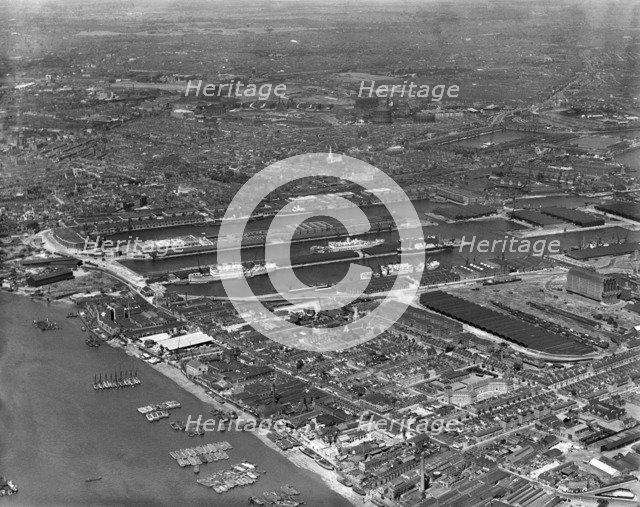 East India Docks, London, 1937. Artist: Aeropictorial Ltd.