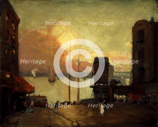 Cumulus Clouds, East River, 1901-1902. Creator: Robert Henri.