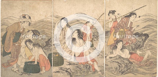 Girl Fishers and Bathers, 1791. Creator: Kitagawa Utamaro.