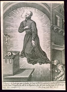 San Ignacio de Loyola (Iñigo Lopez de Loyola). (1491-1556), in full levitation living in Barcelon…