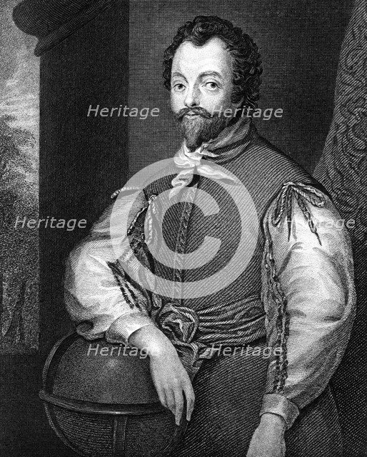 Sir Francis Drake, 16th century English navigator and privateer.Artist: J Cochran