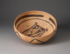 Bowl with Abstract, Geometric Rendering of Blanket on Interior, 1400/1600. Creator: Unknown.