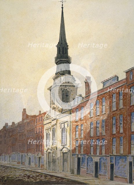 Church of St Martin within Ludgate and Ludgate Hill, City of London, 1815. Artist: William Pearson