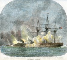 'The naval combat in Mobile Harbour', Alabama, American Civil War, 5 August 1864. Artist: Unknown