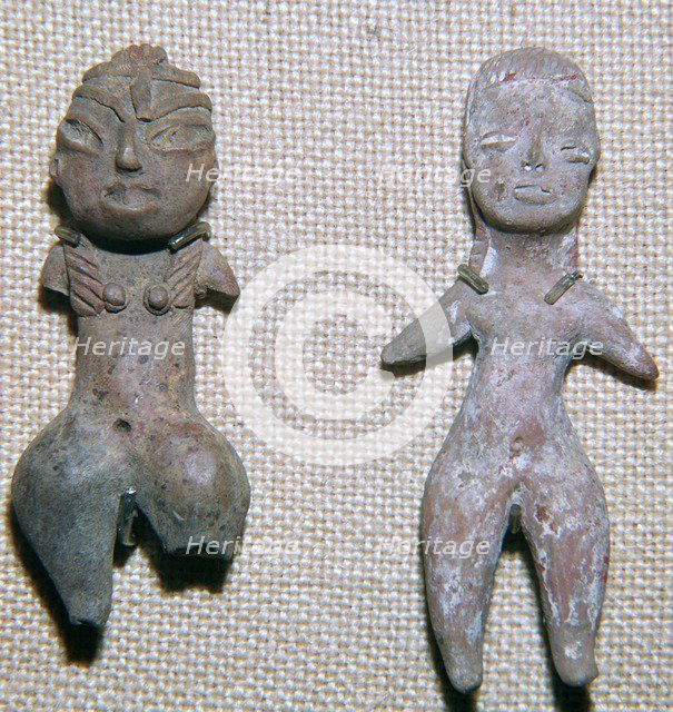 Mexican pottery figures from burial sites, c.9th century BC. Artist: Unknown