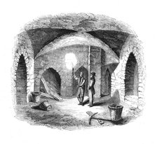 'Vault beneath the Old House of Lords', 1845. Artist: Unknown.