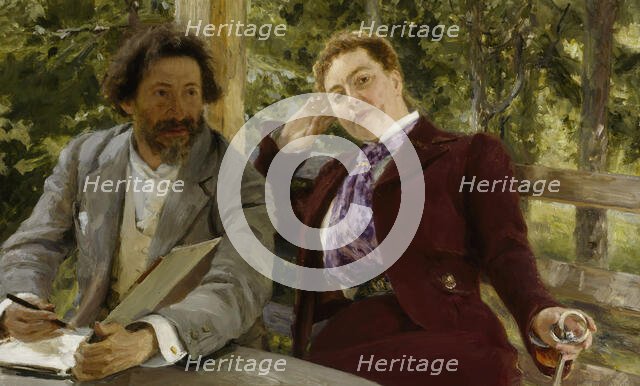 Double Portrait of Natalia Nordmann and Ilya Repin, 1903. Creator: Il'ya Repin.