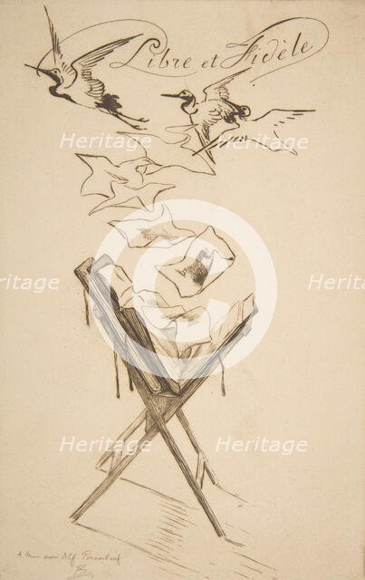 Libre et Fidèle, 1878. Creator: Felix Bracquemond.