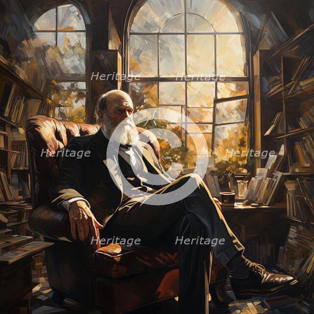 AI IMAGE - Portrait of Charles Darwin, 1870s, (2023). Creator: Heritage Images.