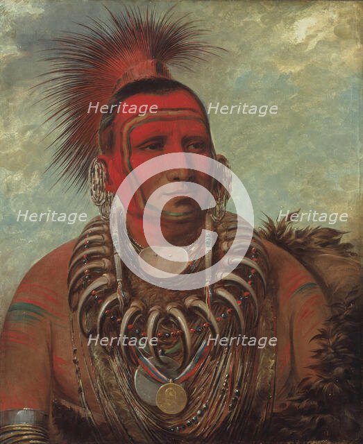Shon-ta-yi-ga, Little Wolf, a Famous Warrior, 1844-1845. Creator: George Catlin.