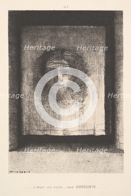 A Veil, a Printed Image, 1891. Creator: Odilon Redon.
