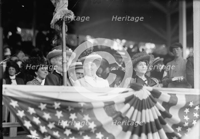 Horse Shows - at 55, Miss Bones And Dr. Grayson, Miss Margaret Wilson; Mrs. Woodrow Wilson, 1913. Creator: Harris & Ewing.