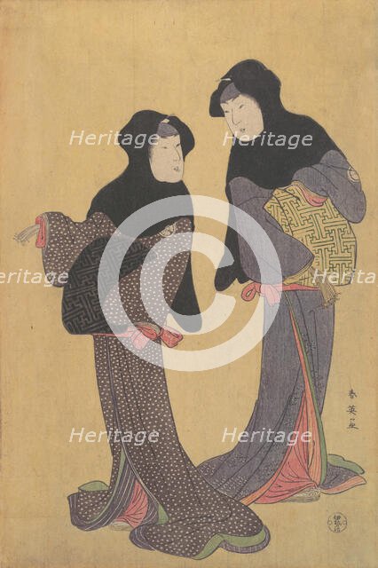 Two Women Conversing, late 18th century. Creator: Katsukawa Shun'ei.