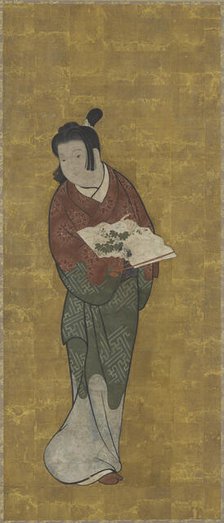 A boy with a fan, Edo period, late 17th century. Creator: Unknown.