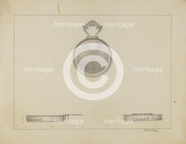 Silver Lemon Strainer, c. 1936. Creator: Michael Fenga.