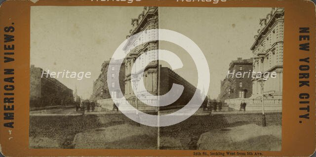 34th Street looking west from 5th Ave, c1850-1930. Creator: Unknown.
