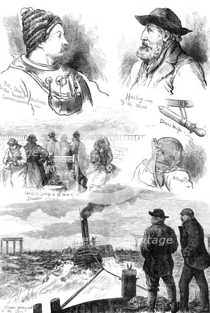 Sketches of the Tay Bridge Disaster, by our special artists, 1880. Creator: Unknown.