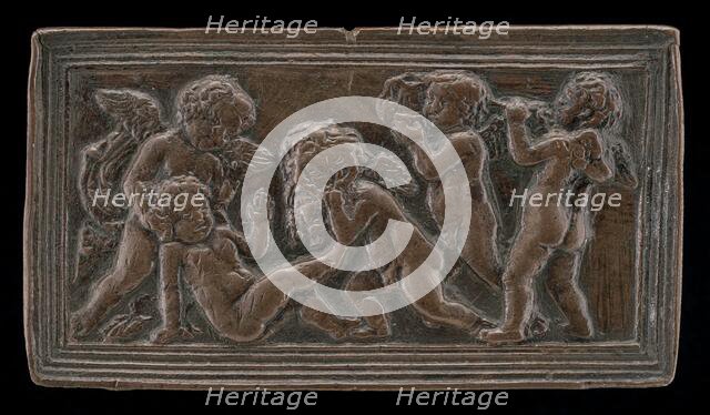 Infant Bacchants with Pipes, a Vase, and a Mask of Silenus, c. 1465/1471. Creator: Unknown.