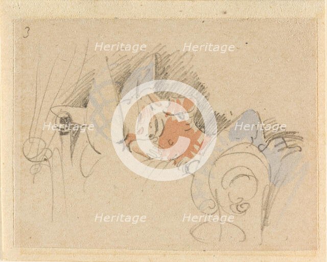 The disturbed but happily regained night's rest, (The Flea); 3, 1862. Creator: Wilhelm Busch.