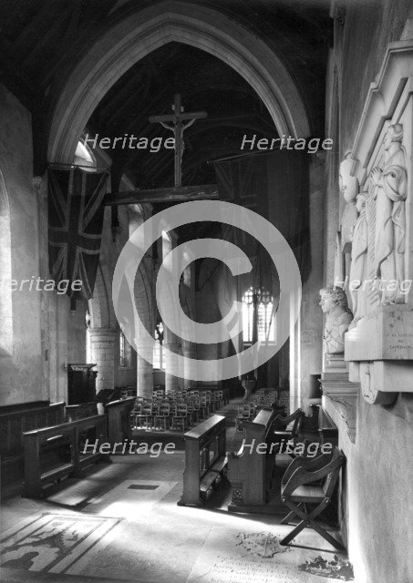 The nave of All Saints Church, Burnham Thorpe, Norfolk, 1950. Artist: Hallam Ashley