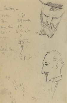 A Bearded Man and a Man in Profile [verso], 1884-1888. Creator: Paul Gauguin.