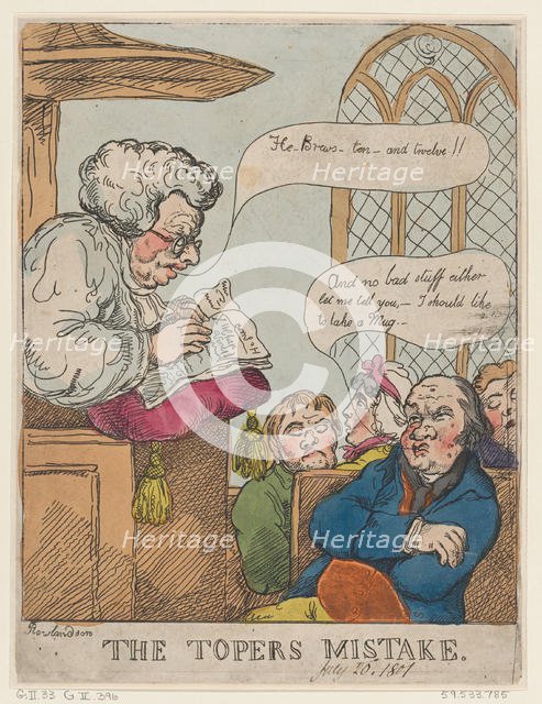 The Toper's Mistake, July 20, 1801., July 20, 1801. Creator: Thomas Rowlandson.