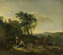 Italianate Landscape with Shepherds, c1630-1663. Creator: Jan Willemsz Lapp.
