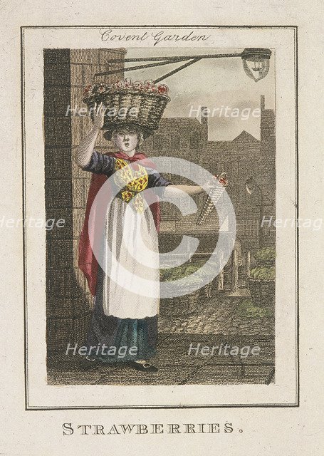 'Strawberries', Cries of London, 1804. Artist: Anon