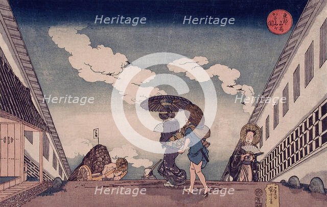 Kasumigaseki, published 1834. Creator: Utagawa Kuniyoshi.