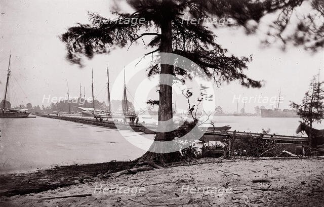 Pontoon Bridge, James River, 1864. Creator: Andrew Joseph Russell.