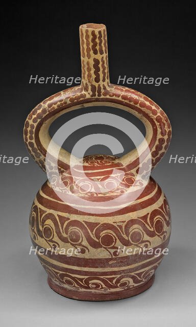 Stirrup Spout Vessel with Bird Head Design, 100 B.C./A.D. 500. Creator: Unknown.