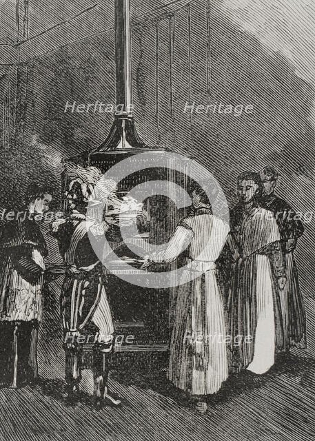 The conclave for the election of Pope Leo XIII, Rome, 1878.  Creator: Unknown.