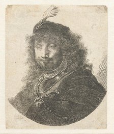 Self-portrait with plumed beret, after 1634. Creator: Rembrandt van Rhijn (1606-1669).