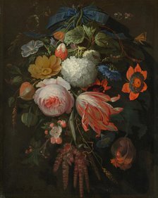 A Hanging Bouquet of Flowers, probably 1665/1670. Creator: Abraham Mignon.