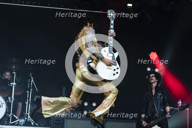 The Darkness live at the Cornbury Music Festival, Great Tew Park, Oxfordshire, Jul 2022. Creator: Annapaola Marchesani.
