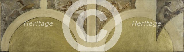 Esquisse pour le salon des Arts de l'Hôtel de Ville de Paris : La peinture, la sculpture..., c.1891. Creator: Theobald Chartran.