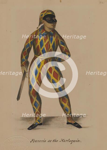 Françoise Ravel as the Harlequin, 1855-1859. Creator: Alfred Jacob Miller.