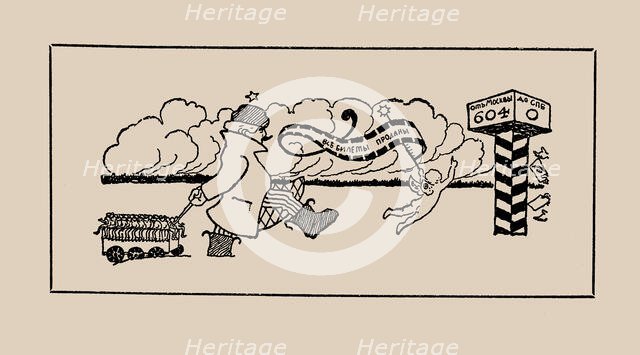 Konstantin Stanislavski: On the way to St. Petersburg, c.1910. Creator: Unknown artist.