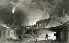 Bank of furnaces, Lymington Iron Works, Tyneside, England, 1835. Artist: Unknown