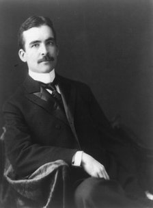 Charles Lester Marlatt, three-quarter length portrait, seated, facing..., between 1890 and 1910. Creator: Frances Benjamin Johnston.