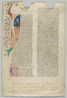 Manuscript Leaf, Italian, 14th century. Creator: Unknown.
