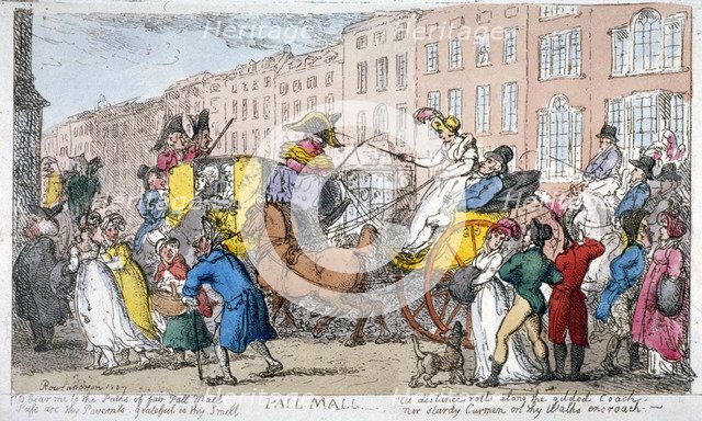 'Pall Mall', 1807                                                      Artist: Thomas Rowlandson